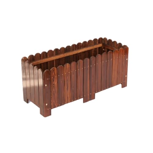 OGOODLE Blumentopf Massivholz Blumenkasten Pflanzkasten Großer Blumentopf Außenhof Terrasse Rechteckiger Gemüsetopf Einfacher Übertopf von OGOODLE