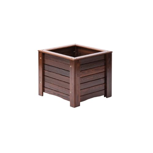 OGOODLE Blumentopf Outdoor-Blumenkasten Aus Holz Quadratischer Gartenpflanzkasten Blumentopf Einfacher Übertopf von OGOODLE