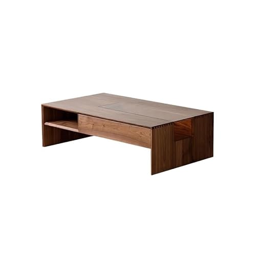 OGOODLE Kleiner Couchtisch 140 x 70 x 40 cm Wohnzimmertisch aus Massivholz, Moderne Aufbewahrungsmöbel aus Walnussholz for Zuhause, geeignet for Verhandlungen und Besprechungen Beistelltisch von OGOODLE