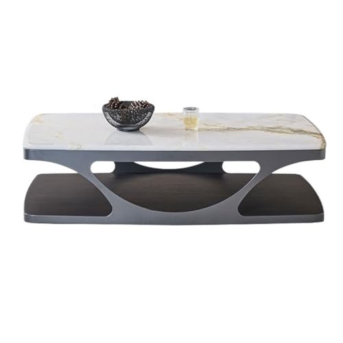 OGOODLE Kleiner Couchtisch Wohnzimmer-Mitteltisch, Marmor-Couchtisch, rechteckig, for Zuhause, Teetisch, multifunktionale Möbel Beistelltisch von OGOODLE