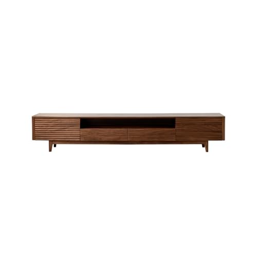OGOODLE TV-Schrank 180 cm Walnuss-Boden-Aufbewahrungstisch for den Heimgebrauch, Moderne Aufbewahrungsmöbel for das Wohnzimmer, geeignet for Hotels und B&Bs Medienkonsole(210x40x45cm) von OGOODLE