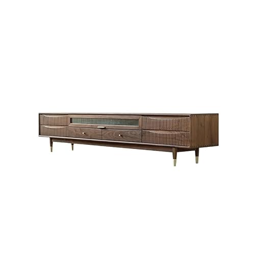 OGOODLE TV-Schrank Walnut Country Entertainment Center, moderner Aufbewahrungstisch aus Massivholz for Zuhause, einfacher Aufbewahrungsschrank for den Wohnzimmerboden Medienkonsole(180x40x50cm) von OGOODLE