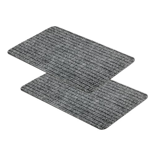 OGOS Fussmatte innen - Passt unter die Eingangstür - Schmutzfangmatte strapazierfähig - Türmatte rutschfest - Fußmatte Indoor - 2er Set 40x60 cm grau von OGOS