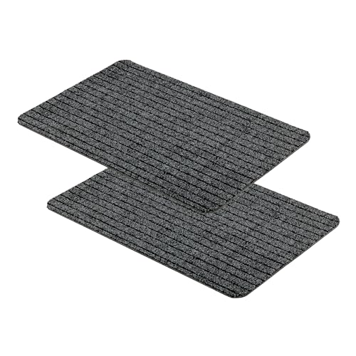 OGOS Fussmatte innen - Passt unter die Eingangstür - Schmutzfangmatte strapazierfähig - Türmatte rutschfest - Fußmatte Indoor - 2er Set 50x80 cm anthrazit von OGOS