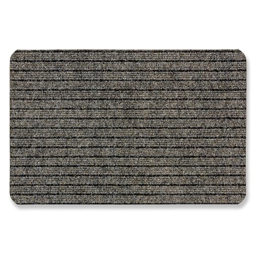 OGOS Fussmatte innen - Passt unter die Eingangstür - Schmutzfangmatte strapazierfähig - Türmatte rutschfest - Fußmatte Indoor - Haustür - 40x60 cm beige von OGOS