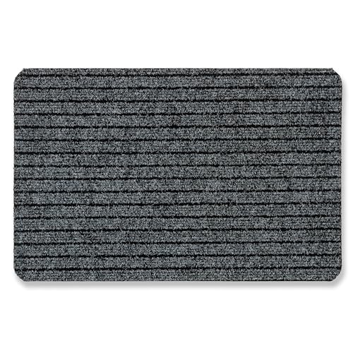OGOS Fussmatte innen - Passt unter die Eingangstür - Schmutzfangmatte strapazierfähig - Türmatte rutschfest - Fußmatte Indoor Haustür - 50x80 cm anthrazit von OGOS