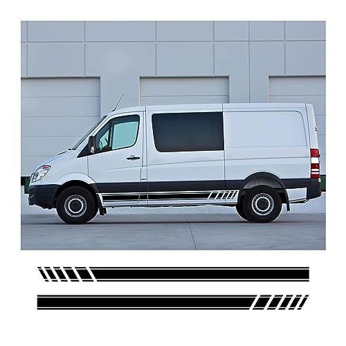 Auto Seitenschweller Aufkleber für Mercedes Benz Sprinter W903 W906 W907,Auto Seitenstreifen Rock Dekor Aufkleber Karosserie Tür Aufkleber Außen Zubehör,A-Black von OGRAFF