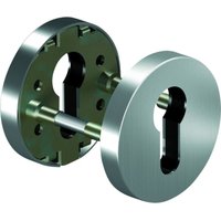 Ogro - PZ-Rosette, Rund, Edelstahl pr 6612 fs mit Schrauben TS=35-50 mm von OGRO