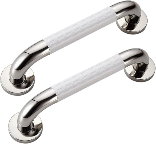 Haltegriff 2er-Pack Badezimmer-Handläufe, rutschfeste Sicherheitsstützstange aus Edelstahl for Dusche, Badewanne, mit leuchtenden Kreisen, Toilettengriffe(Light Green,80cm) von OGYJMSFN