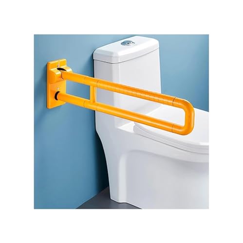 Haltegriff Badezimmer-Handlauf, klappbarer Sicherheits-Haltegriff aus Edelstahl for die Toilette mit rutschfester Armlehnenunterstützung, Handlauf for ältere und behinderte Menschen(Geel,60cm) von OGYJMSFN
