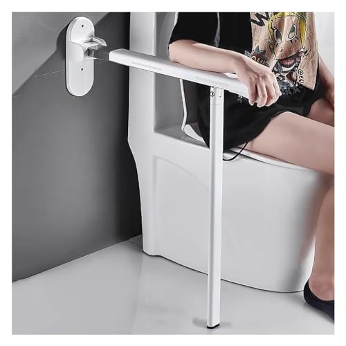 Haltegriff Haltegriff Badezimmer Faltbarer Handlauf mit Nachtlichtstreifen Einfache Installation Hochleistungsstangen for ältere Menschen mit Behinderungen(White) von OGYJMSFN
