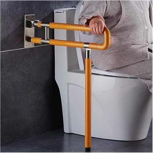 Haltegriff Haltegriff Badezimmer Sicherheit Handicap Handlauf Klappbar 90 Grad mit Bein Badezimmer Toilette Korridor Ältere rutschfeste Badewanne(Natural,60Cm) von OGYJMSFN