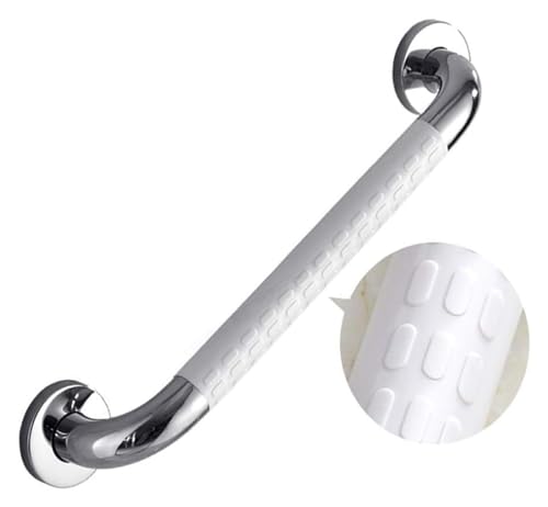 Haltegriff Haltegriff Badezimmer Weiß 18-Zoll Handicap Wandhalterung Stützschiene mit Anti-Rutsch Nylon Griff 304 Edelstahl(78CM) von OGYJMSFN