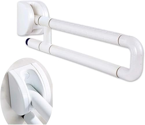 Haltegriff Haltegriff Haltegriff Badezimmer Sicherheit Handicap U-förmiger Toiletten-Klapphandlauf Edelstahl(White) von OGYJMSFN
