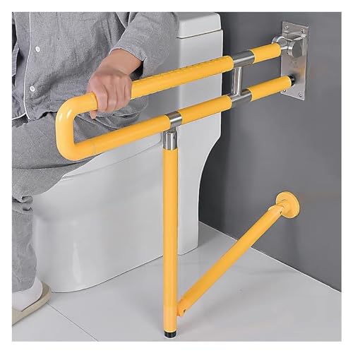 Haltegriff Haltegriff for Badezimmer, faltbar, rostfrei, mit strukturiertem Griff, hochklappbare Sicherheitsgeländer mit Bein for ältere Menschen(60cm/23.62in) von OGYJMSFN