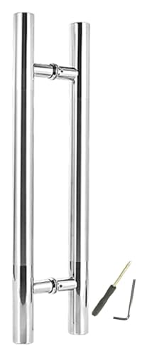 Haltegriff Türgriff aus gebürstetem Nickel/stabile runde Torstange, doppelseitig, H-förmig, Haltegriff aus Edelstahl for Scheunentore(Silver,Length 120cm(47inch)) von OGYJMSFN