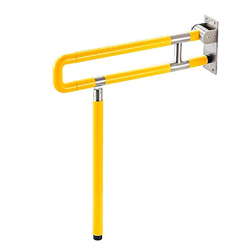OGYJMSFN Haltegriff Haltegriffe Sicherheitsstützgriff, Klappbare Handläufe rutschfeste Sicherheits-Toilettenstütze for ältere Menschen, Badewannensicherheit(Yellow,750mm) von OGYJMSFN