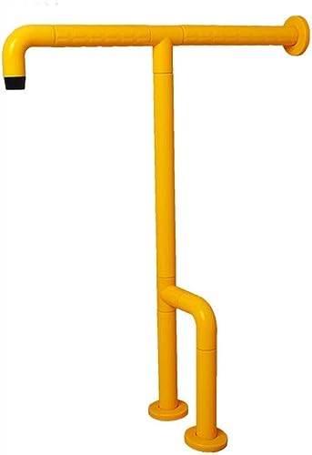 OGYJMSFN Haltegriff Toiletten-T-Typ-Bodenhandlauf mit drehbaren Füßen, Rutschfester Sicherheits-Leuchtgriff im Badewannenstützhandlauf(Yellow) von OGYJMSFN
