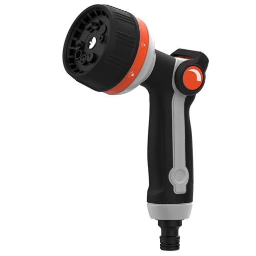 Metall-Gartenschlauchaufsatz (10 Sprühmodi) | Hochdruck-Daumenbedienung | High Pressure Nozzle Sprayer Für Rasen, Pflanzen, Auto & Haustiere von OHAANYY