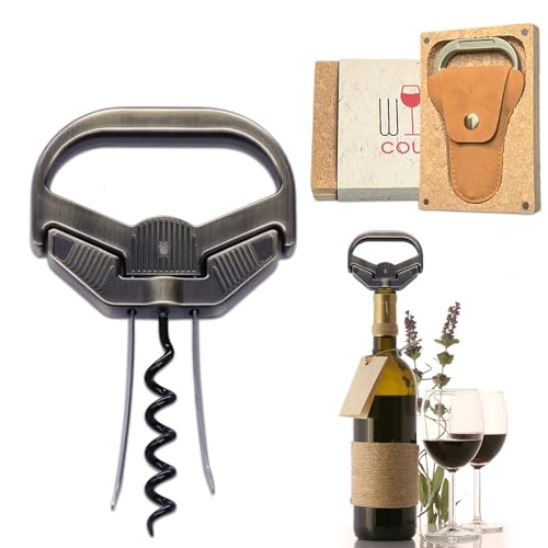 OHAANYY 3-in-1-Ah-Weinöffner und Flaschenöffner mit zwei Zinken, Weinöffner kann ältere und zerbrechliche Weinkorken entfernen, so dass Kenner leicht entkorken können (Bronze-Classic) von OHAANYY