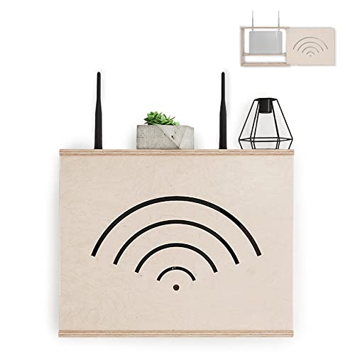 OHANA Router Schrank - Router Aufbewahrungsbox - Router Verstecken - Router Box - Wall Box - Wallboxen - WLAN Regal - WiFi Schrank - Made in EU (40 x 9,5 x 32) von OHANA