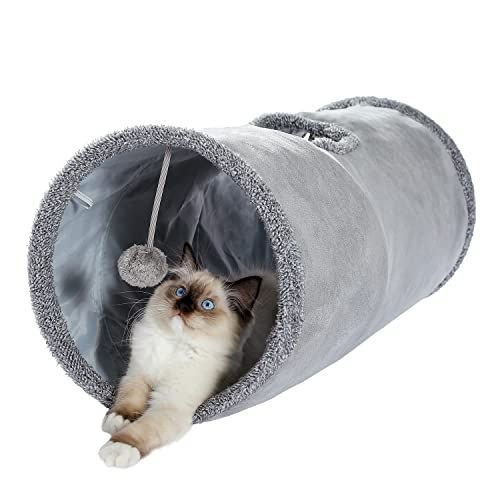 OHANA Schön Faltbar Katzentunnel Katzenspielzeug mit Ball Rascheltunnel für Katzen Welphln Kaninchenoder Kleintiere Grau 67 * 30cm OHANA Schön Faltbar Katzentunnel Katzenspielzeug mit Ball Rascheltunnel für Katzen Welphln Kaninchenoder Kleintiere Grau 67 * 30cm von OHANA