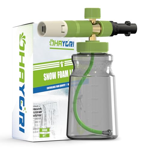 OHAYORI Schneeschaumlanze Messing Schaumkanone für Kärcher K2 - K7 Hochdruckreiniger, Upgrade Connect Seifenspender Schaumflasche mit verstellbarer Sprühdüse, Power Wash Gun Aufsatz für Auto, SUVs von OHAYORI