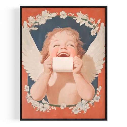 OHBIMBA® Badezimmer Deko Bilder - Poster & Kunstdrucke Für Bad Deko Und Gäste Wc - Deko Bad Bild Badezimmer - Witziger Toilettenpapier-Kunst - 21 X 30 cm - Ohne Rahmen von OHBIMBA