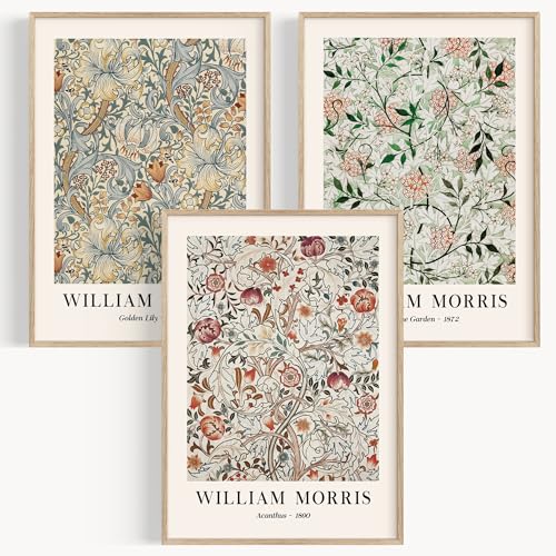 OHBIMBA® Sets Von 3 Poster & Kunstdrucke Mit Rahmen - Zimmer Deko Und Wanddeko Wohnzimmer - Deko Wohnzimmer und Bilder Schlafzimmer - Abstrakt Boho Deko - 30x40 cm - Mit Rahmen Holz von OHBIMBA