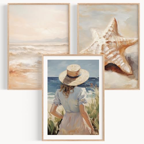 OHBIMBA® Sets Von 3 Poster & Kunstdrucke Zum Einrahmen - Zimmer Deko Und Wanddeko Wohnzimmer - Deko Wohnzimmer und Bilder Schlafzimmer - Abstrakt Boho Deko - 50x70 cm - Ohne Bilderrahmen von OHBIMBA