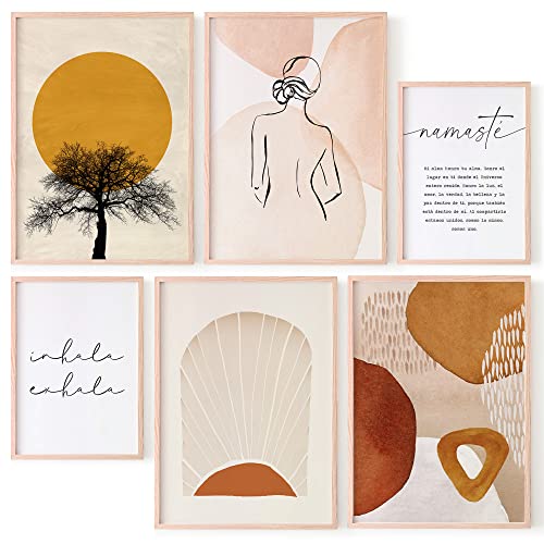 OHBIMBA® Sets Von Poster & Kunstdrucke Zum Einrahmen - Zimmer Deko Und Wanddeko Wohnzimmer - Aesthetic Room Decor And Bilder Schlafzimmer - Boho Wanddeko - Größe 4X A3 + 2X A4 Ohne Bilderrahmen von OHBIMBA