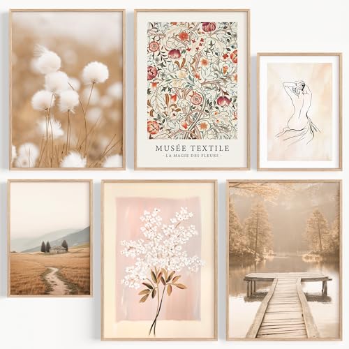 OHBIMBA® Sets Von Poster & Kunstdrucke Zum Einrahmen - Zimmer Deko Und Wanddeko Wohnzimmer - Aesthetic Room Decor And Bilder Schlafzimmer - Boho Wanddeko - Größe 4X A3 + 2X A4 Ohne Bilderrahmen von OHBIMBA