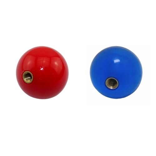 OHEETU 2 Stück 35Mm Joystick Ball Top ABS Metall Gewinde Knauf Ersatz Arcade Game Controller Sticks Griff Rocker Rundkopf (Rot Blau) von OHEETU