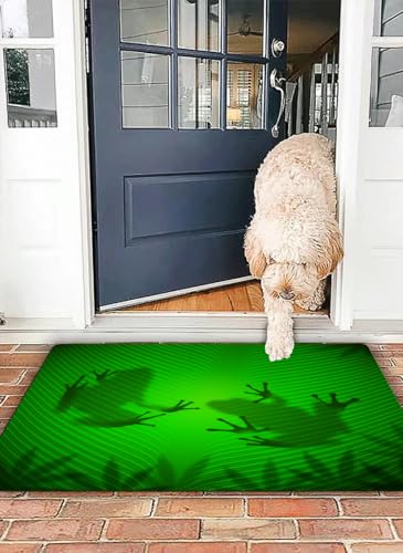 OHJEAJDS Badezimmerteppich rutschfest Badematte 40x 60 cm,Badteppich Saugfähig Weich Maschinenwaschbar für Badezimmer,Tierdekor, Froschschatten-Silhouette auf dem Bananenblatt im tropischen Dschunge OHJEAJDS Badezimmerteppich rutschfest Badematte 40x 60 cm,Badteppich Saugfähig Weich Maschinenwaschbar für Badezimmer,Tierdekor, Froschschatten-Silhouette auf dem Bananenblatt im tropischen Dschunge von OHJEAJDS
