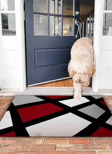 OHJEAJDS Badezimmerteppich rutschfest Badematte 50 x 80 cm,Badteppich Saugfähig Weich Maschinenwaschbar für Badezimmer,Abstrakter moderner Hintergrund schwarz und rot OHJEAJDS Badezimmerteppich rutschfest Badematte 50 x 80 cm,Badteppich Saugfähig Weich Maschinenwaschbar für Badezimmer,Abstrakter moderner Hintergrund schwarz und rot von OHJEAJDS