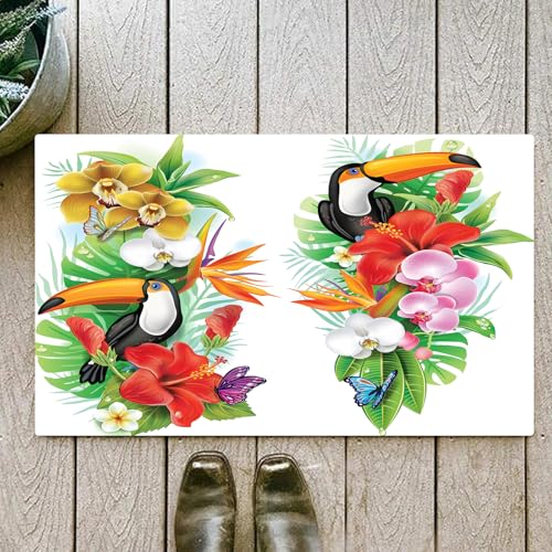 OHJEAJDS Badezimmerteppich rutschfest Badematte 50 x 80 cm,Badteppich Saugfähig Weich Maschinenwaschbar für Badezimmer,Tropische Tiere, australische Ureinwohner mit Koala Reptilien und Känguru von OHJEAJDS