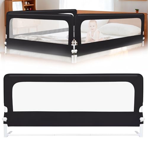 OHMG 180 cm Bettgeländer, Sicherheitsgitter für Kinder, Sicherheitsgitter für Bett, höhenverstellbar, tragbar, Bettgitter, vertikales Heben, Sicherheitsgitter gegen Herunterfallen von OHMG