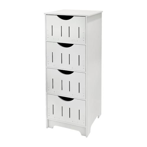 OHMG Badezimmerschrank mit offenen Regalen und Türen, kleiner Badezimmerschrank, Aufbewahrungsmöbel, für Wohnzimmer, WC, Küche, Eingangsbereich (30 x 30 x 82 cm) von OHMG