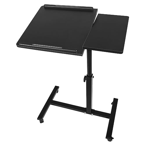 OHMG Betttisch für Laptop, Betttisch mit Rollen, höhenverstellbar, mit feststellbaren Rollen, Stehpult, mobiler Computertisch, faltbar von OHMG