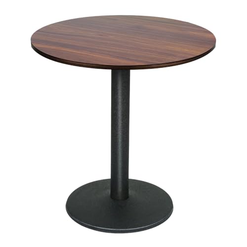 OHMG Esstisch,60 x 60 x 75 cm,quadratisch, einbeinig, europäischer Stil, geeignet für 4 Personen, aus Eisen und Holzbohlen, Küchentisch, Esstisch, Wohnzimmertisch, Stehtisch (Rund-70 * 70 * 72cm-B) von OHMG