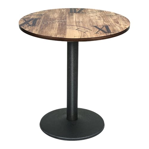 OHMG Esstisch,60 x 60 x 75 cm,quadratisch, einbeinig, europäischer Stil, geeignet für 4 Personen, aus Eisen und Holzbohlen, Küchentisch, Esstisch, Wohnzimmertisch, Stehtisch (Rund-70 * 70 * 72cm-A) von OHMG