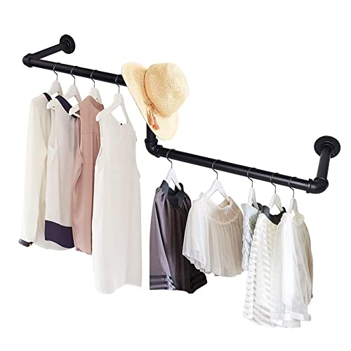 OHMG Kleiderständer, Kleiderstange für Kleidung, Z-Form, abnehmbar, Wandmontage, 100 cm, für Geschäfte, Haus, Garderobe, Traglast 50 kg, Schlauch (100 cm) von OHMG