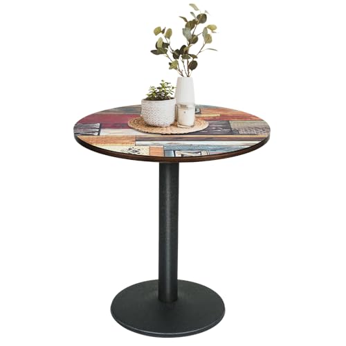 OHMG Runder Esstisch für 4 Personen,küchentisch,Bar Tisch,Küchentisch im Industriestil mit Stahlbeinen,Moderner Esszimmertisch für Wohnzimmer,Esszimmer,Küche,Homeoffice,Eiche (Rund-70 * 70 * 72cm-D) von OHMG