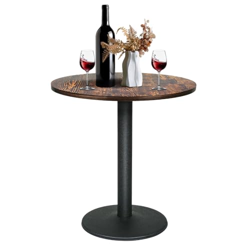 OHMG Runder Esstisch für 4 Personen,küchentisch,Bar Tisch,Küchentisch im Industriestil mit Stahlbeinen,Moderner Esszimmertisch für Wohnzimmer,Esszimmer,Küche,Homeoffice,Eiche (Rund-70 * 70 * 72cm-C) von OHMG