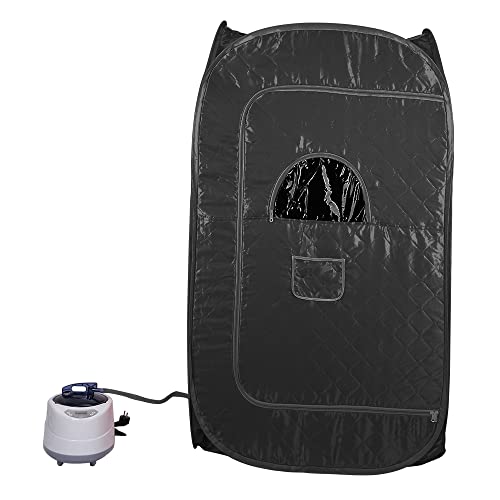 OHMG Sauna,Mobile Dampfsauna, Portable Heimsauna Wärmekabine, Faltbare Sauna,Sitzsauna Saunakabine, Heimsauna mit Fernbedienung Und klappbaren Stühlen,1000 W,für 1-2 Person von OHMG