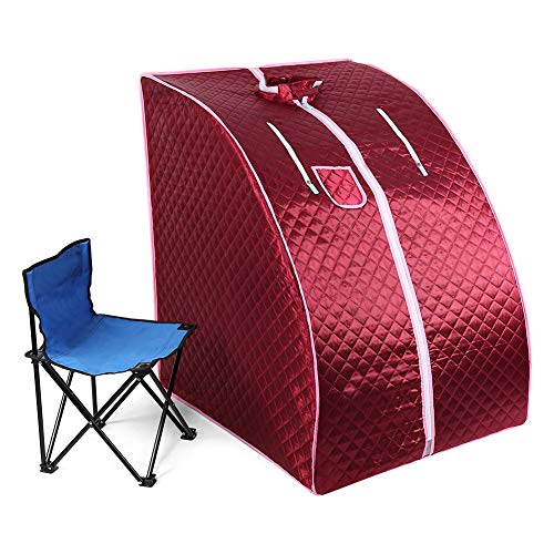 OHMG Sauna,Mobile Dampfsauna, Portable Heimsauna Wärmekabine, Faltbare Sauna,Sitzsauna Saunakabine, Heimsauna mit Fernbedienung Und klappbaren Stühlen,1000 W von OHMG
