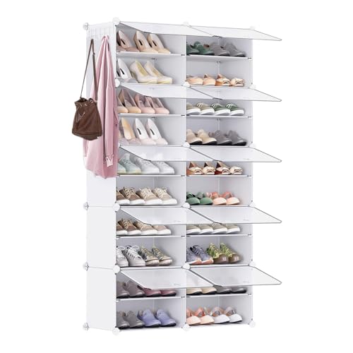 OHMG Schuhschrank, 10 Ebenen, Schuhregal, 40 Paar Schuhregale, Schuhschrank mit Tür für Eingangsbereich, Wohnzimmer, Schlafzimmer, Schuhregal OHMG Schuhschrank, 10 Ebenen, Schuhregal, 40 Paar Schuhregale, Schuhschrank mit Tür für Eingangsbereich, Wohnzimmer, Schlafzimmer, Schuhregal von OHMG