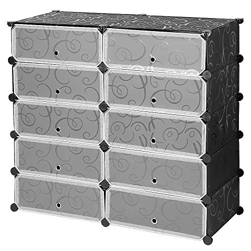OHMG Schuhschrank, 5 Ebenen, Schuhregal, 20 Paar Schuhregale, Schuhschrank mit Tür für Eingangsbereich, Wohnzimmer, Schlafzimmer, Schuhregal OHMG Schuhschrank, 5 Ebenen, Schuhregal, 20 Paar Schuhregale, Schuhschrank mit Tür für Eingangsbereich, Wohnzimmer, Schlafzimmer, Schuhregal von OHMG