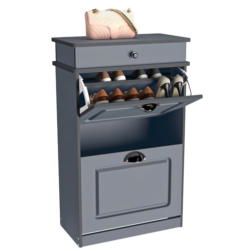OHMG Schuhschrank, Schuhaufbewahrungsbank, mit 2 Klappen, mit komfortablem Kissen, Eingangsmöbel, Aufbewahrung für Schuhe, verstellbare Trennwände OHMG Schuhschrank, Schuhaufbewahrungsbank, mit 2 Klappen, mit komfortablem Kissen, Eingangsmöbel, Aufbewahrung für Schuhe, verstellbare Trennwände von OHMG