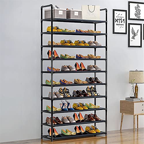 OHMG schuhregal, schuhschrank, 100 * 30 * 176cm, 10 Lagen, Vliesstoff + Stahlrohr, feuchtigkeitsbeständig von OHMG